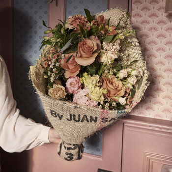 Seasonal Fresh Flowers In Coffee Sack Wrap, 2 of 11