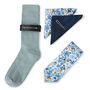 Mens Luxury Navy Floral Tie Gift Box Set, thumbnail 2 of 4