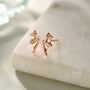 Tiny Bat Wing Stud Earrings In Sterling Silver, thumbnail 6 of 12