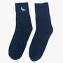 Women's Blue Tit Embroidered Cotton Ankle Socks Three Pack, thumbnail 2 of 4