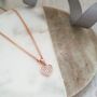 Cz Rose Gold Heart Necklace, Happy Valentines, thumbnail 2 of 4