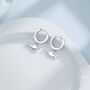 Sterling Silver Tiny Shark Fish Huggie Hoop Earrings, thumbnail 1 of 10
