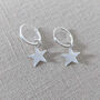 Micro Hoop And Star Drop Earrings, thumbnail 1 of 5
