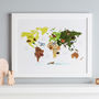 Animal Map Of The World Illustration Print, thumbnail 1 of 3