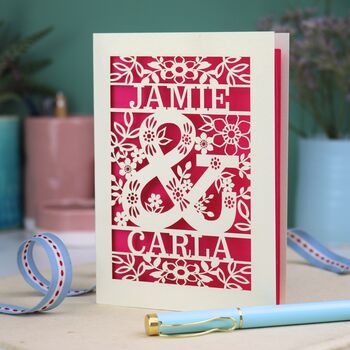 Personalised Papercut Ampersand Wedding Card, 2 of 8