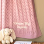 Personalised Luxury Cable Knit Baby Blanket With Script Name, thumbnail 2 of 11