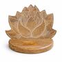 White Lotus Wash Handcarved Wooden Shelf, thumbnail 2 of 4