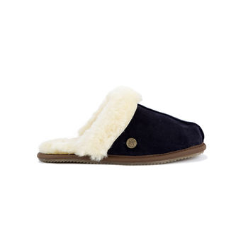 Navy Sheepskin And Suede Slippers, 2 of 7