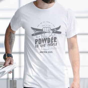 Personalised Powder To The People Ski T Shirt, 3 of 3