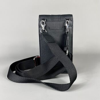 Black Leather Mini Cross Body Phone Bag, 8 of 10