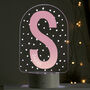 Personalised Pink Initial LED Nightlight, thumbnail 2 of 5