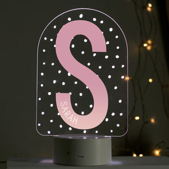 Personalised Pink Initial LED Nightlight, 2 of 5