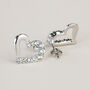 Sparkly Crystal Heart Stud Earrings, thumbnail 2 of 3