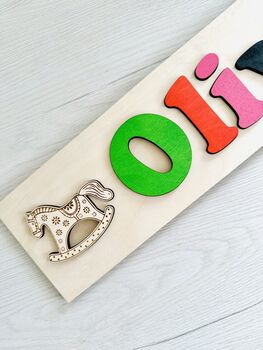 Rocking Horse Personalised Name Puzzle, 3 of 5