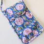 Block Print Mobile Phone Purse Fair Trade Crossbody Bag, thumbnail 10 of 11