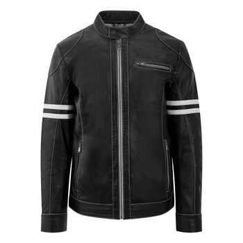 Men's Biker Leather Jacket, 3 of 7