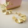 Chunky Wavy Gold Plated Hoop Earring, thumbnail 1 of 5