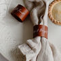 Set Of Two Personalised Leather Napkin Rings, thumbnail 1 of 8