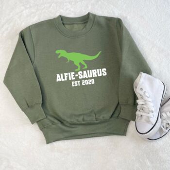 Personalised Dinosaur Established Jumper, 4 of 4