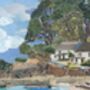 Cornwall Helford Passage Upcycled Paper Collage Print, thumbnail 3 of 5