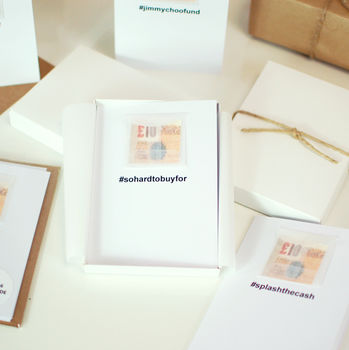 Pack Of Hashtag Cash Personalised Cash Christmas Card, 4 of 4