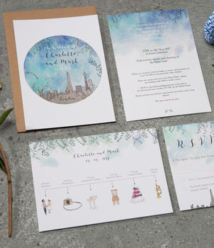 Cityscape Wedding Stationery Suite, 2 of 6