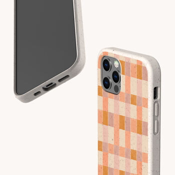 Pink Purple Checker Eco Phone Case, 5 of 5