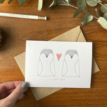 I Love You Illustrated Penguin Card, 6 of 6