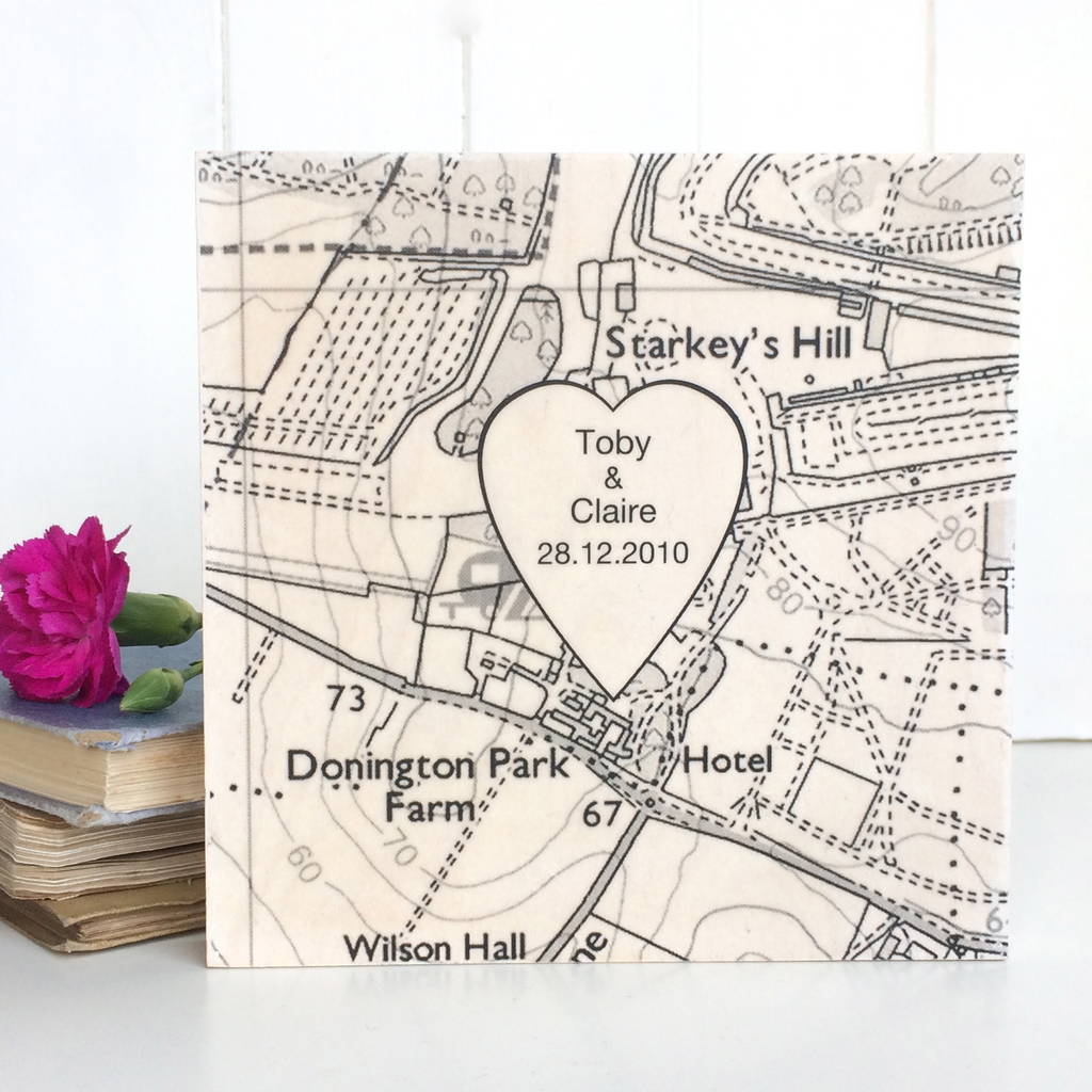 Personalised Wedding Venue Location Map Print On Wood By Northern Personalised Wedding Venue Location Map Print On Wood