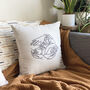 Natural Linen Hands Embroidery Cushion, thumbnail 2 of 6