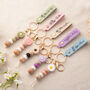 Personalized Floral Beaded Keychain Gift For Her, thumbnail 1 of 8