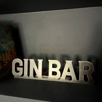 Gin Bar Word Metal Art Sign, 8 of 12