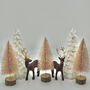 Pair Of Flocked Christmas Reindeer With Golden Antlers, thumbnail 4 of 8
