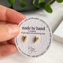 Heart Handmade Ear Studs In 22ct Gold Plated Silver, thumbnail 1 of 11