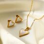 Mother Of Pearl Heart Necklace In 18 K Gold Plate, thumbnail 2 of 3