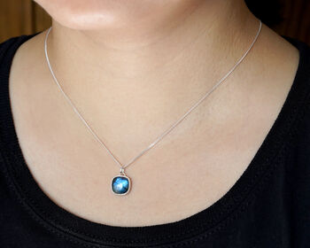 Natural Labradorite Necklace In Solid Sterling Silver, 2 of 3