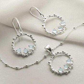 Sterling Silver Blue Topaz Splash Earrings, 2 of 5