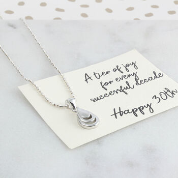 Silver Teardrop 30th Birthday Pendant Necklace, 4 of 8