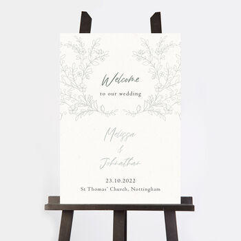 Elegant Floral Wedding Welcome Sign, 2 of 3