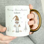 Personalised Christmas Gonk Gold Handed Mug, thumbnail 4 of 5