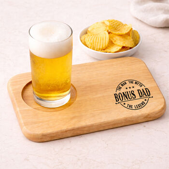 Bonus Dad, Step Dad Wooden Beer And Snacks Board, 3 of 3