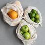 Set Of Three Organic Cotton Mesh Produce Bags, thumbnail 1 of 4
