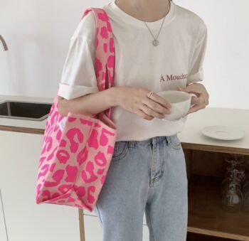 Pink Leopard Print Shoulder Bag, 2 of 5