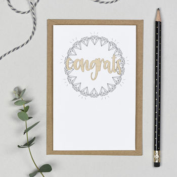 Congratulations Wooden Words Card, 3 of 3