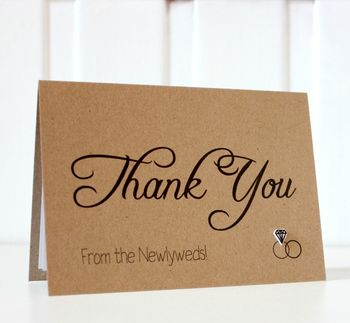 Thank You From The Newlyweds Wedding Card, 2 of 5