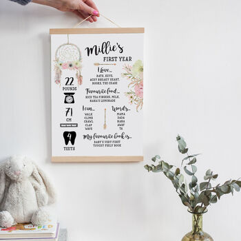 Personalised Baby First Birthday Print Poster, 5 of 6