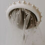 Pearl Embellished Tulle Waterfall Wedding Veil, thumbnail 5 of 9