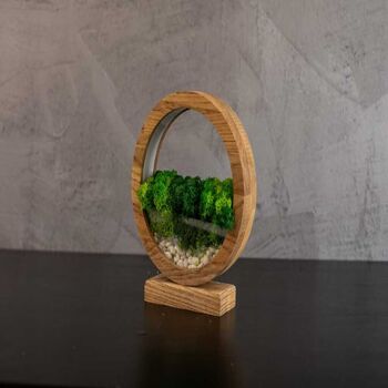 Round Wood Table Lamp With Preserved Moss, 11 of 12