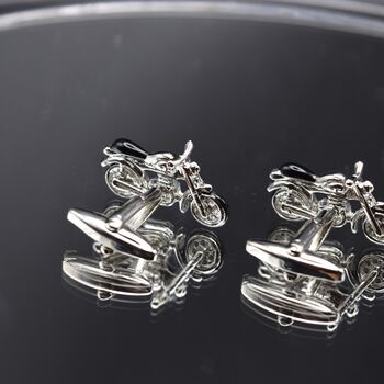 Harley Cufflinks 316 L Stainless Steel Motor Gift For Riders And Adventurers, 3 of 5