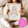 Floral Fun Personalised Initial Print, thumbnail 1 of 7